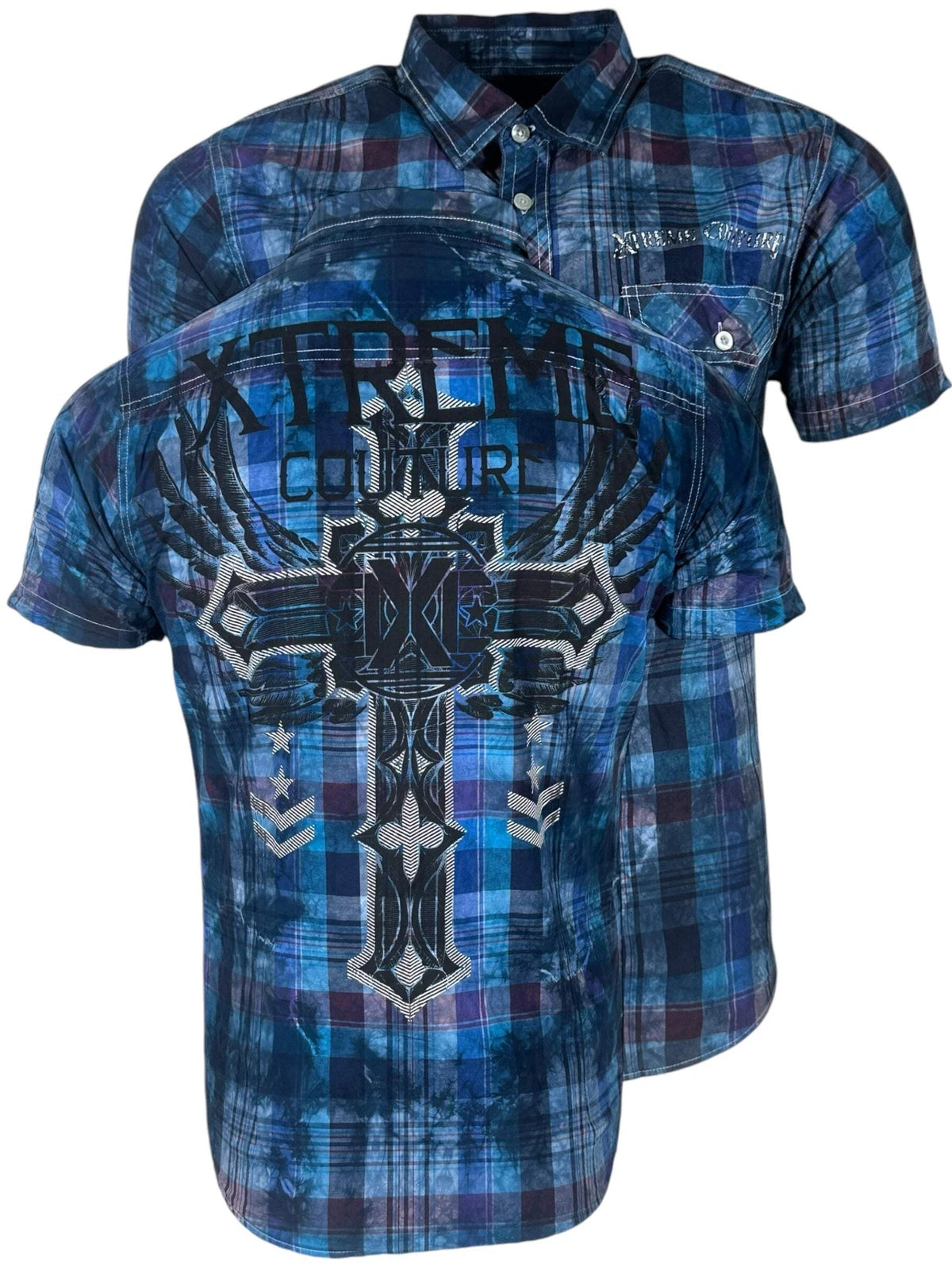 Xtreme Couture by Affliction Men's Button Down Shirt Faith & Trust S-2XL
