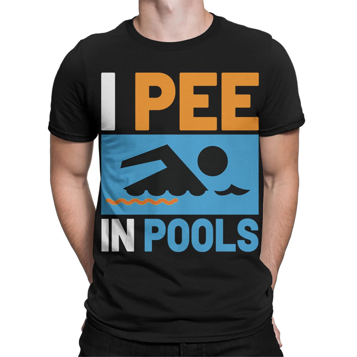I Pee In Pools Mens T Shirt Funny Swimming Swimmer Lovers Quote Tee Top