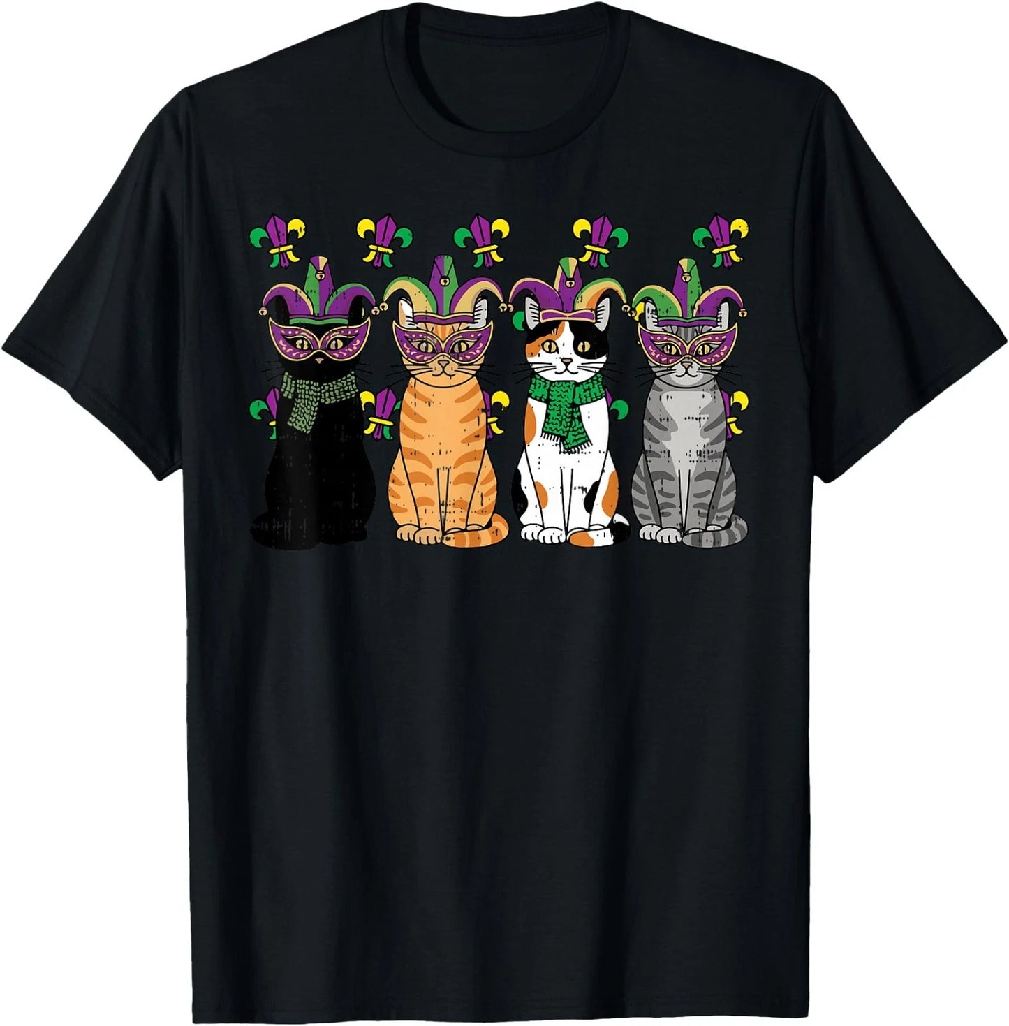 Mardi Gras Cats Fat Tuesday Carnival Kitten Women Men T-Shirt