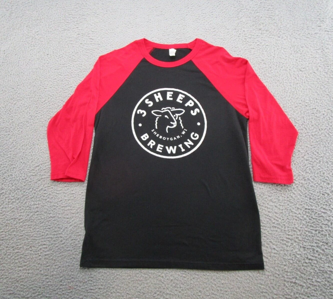 3 Sheeps Brewing Beer 3/4 Sleeve Double Sided Shirt Adult Size Medium
