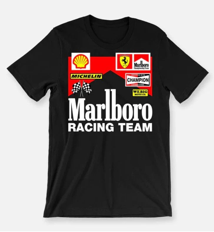 Marlboro Formula Racing T-Shirt Vintage Style Graphic Tee Unisex S-5XL