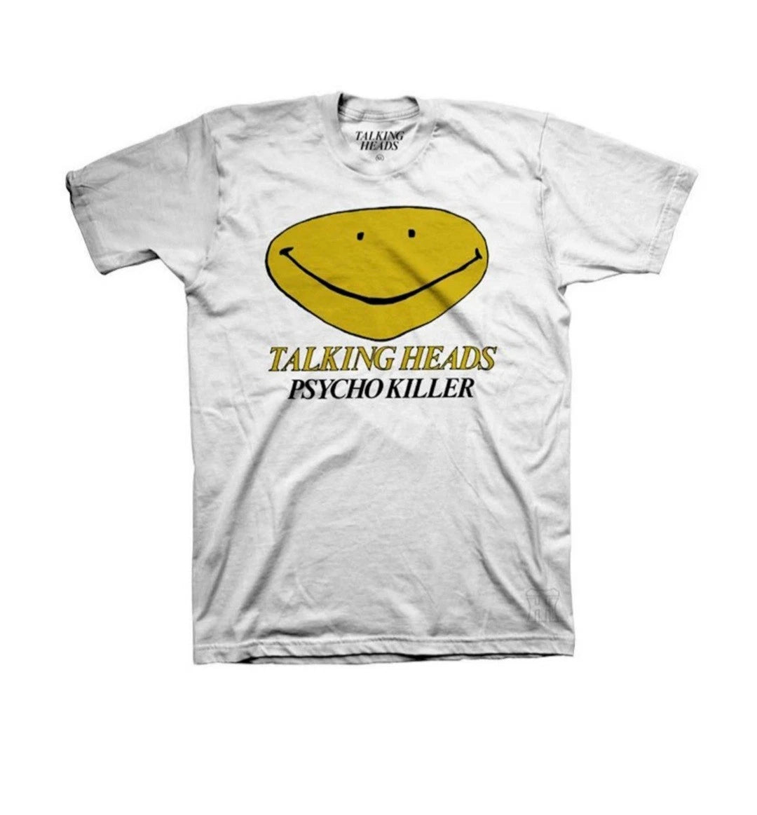 New Authentic Talking Heads Psycho Killer Smiley Face Band T-Shirt badhabitmerch