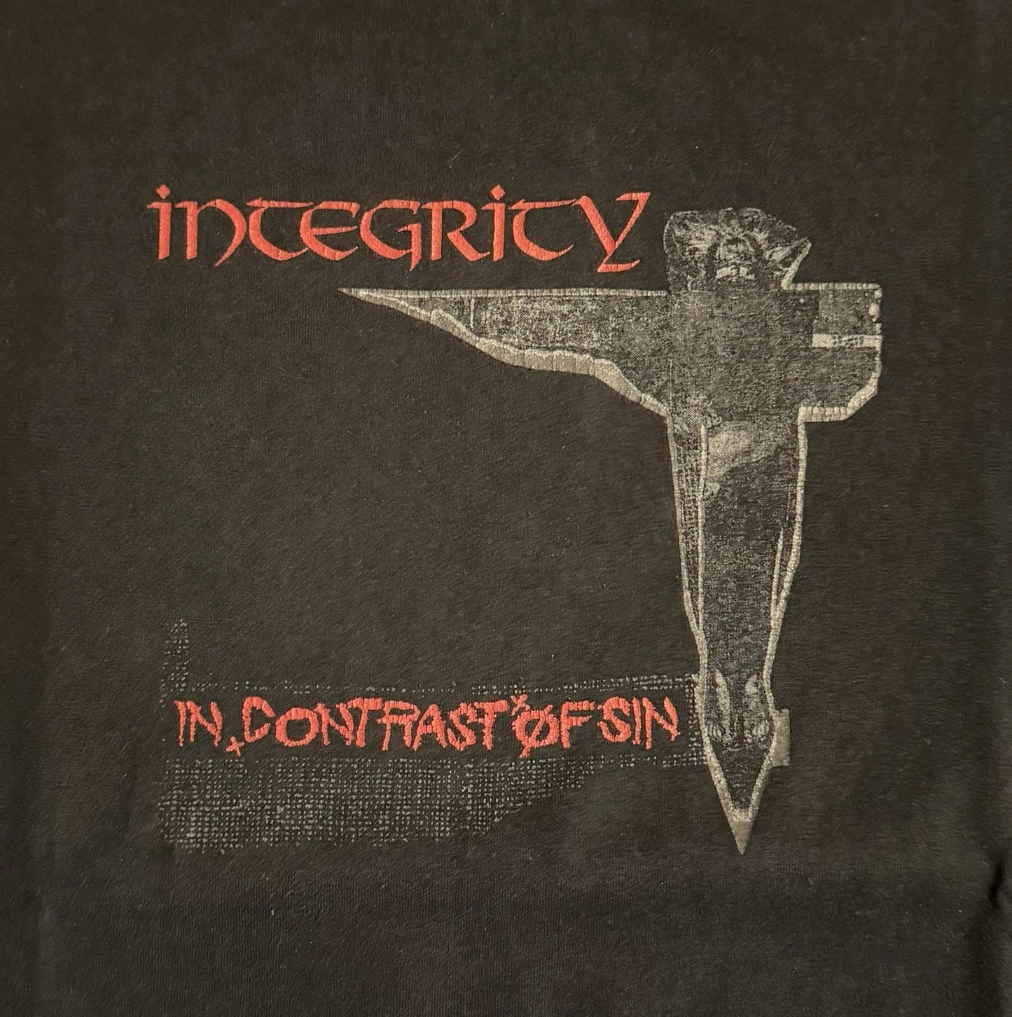 90s RARE INTEGRITY IN CONTRAST OF SIN ALTERNATE ART SHIRT HARDCORE EARTH CRISIS