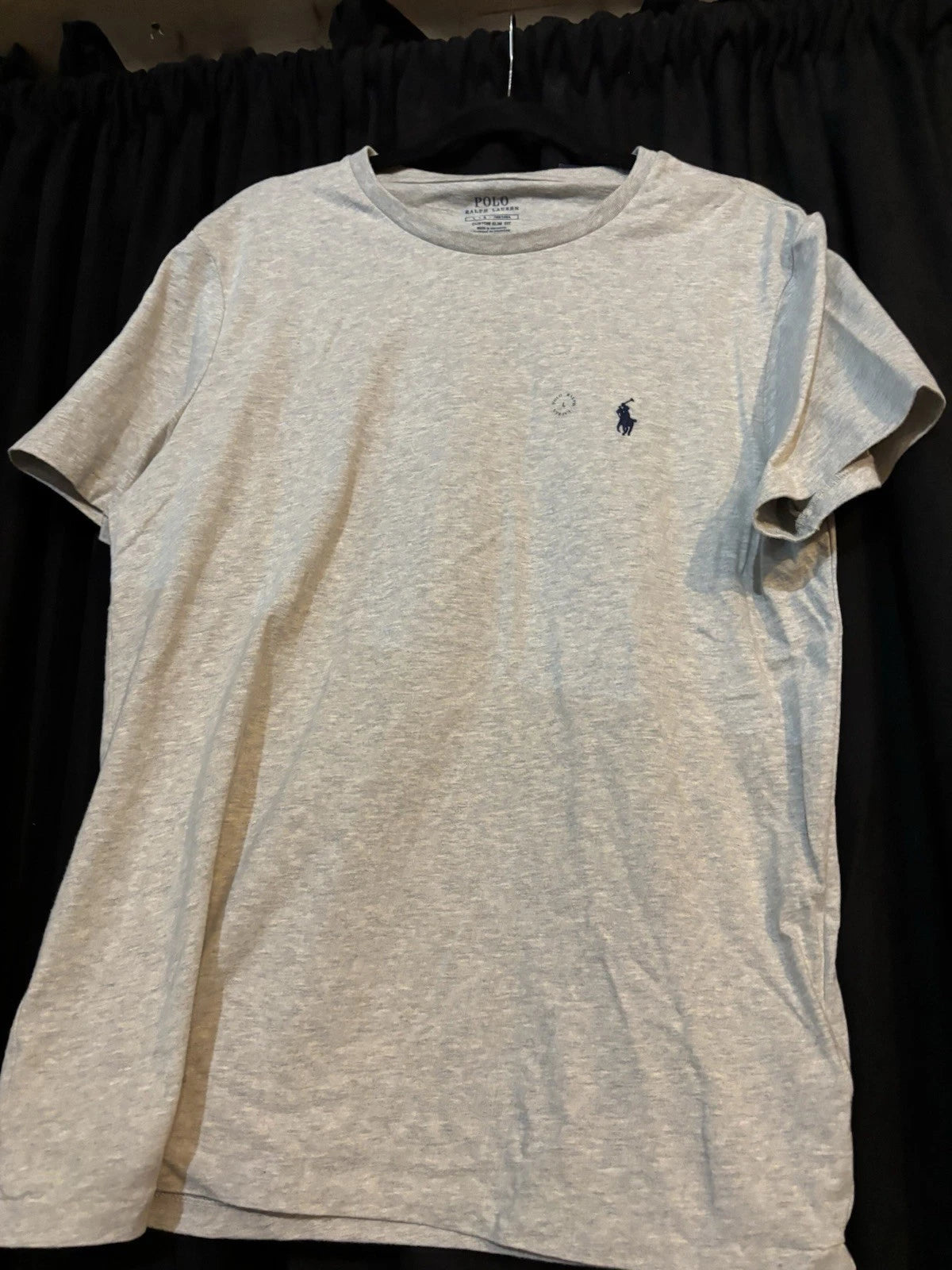 Ralph Lauren Men’s Gray Tee Slim Fit NWT Polo Logo Soft