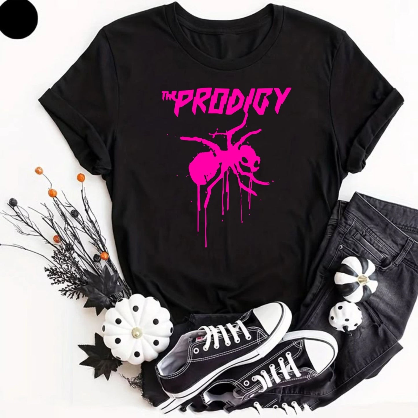 The Prodigy Pink Spider Short Sleeve T-Shirt Novelty Rock Punk Rave Shirt Adult