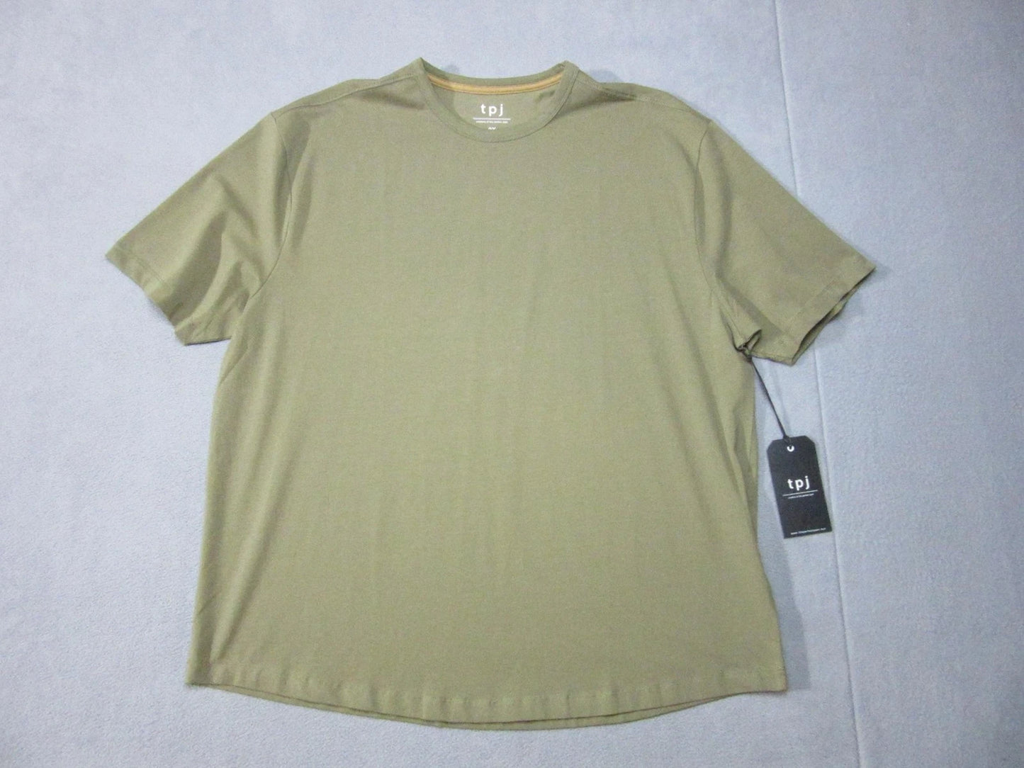 TPJ Shirt Mens 2XL Military Olive Green The Perfect Jean Stretch Crewneck New