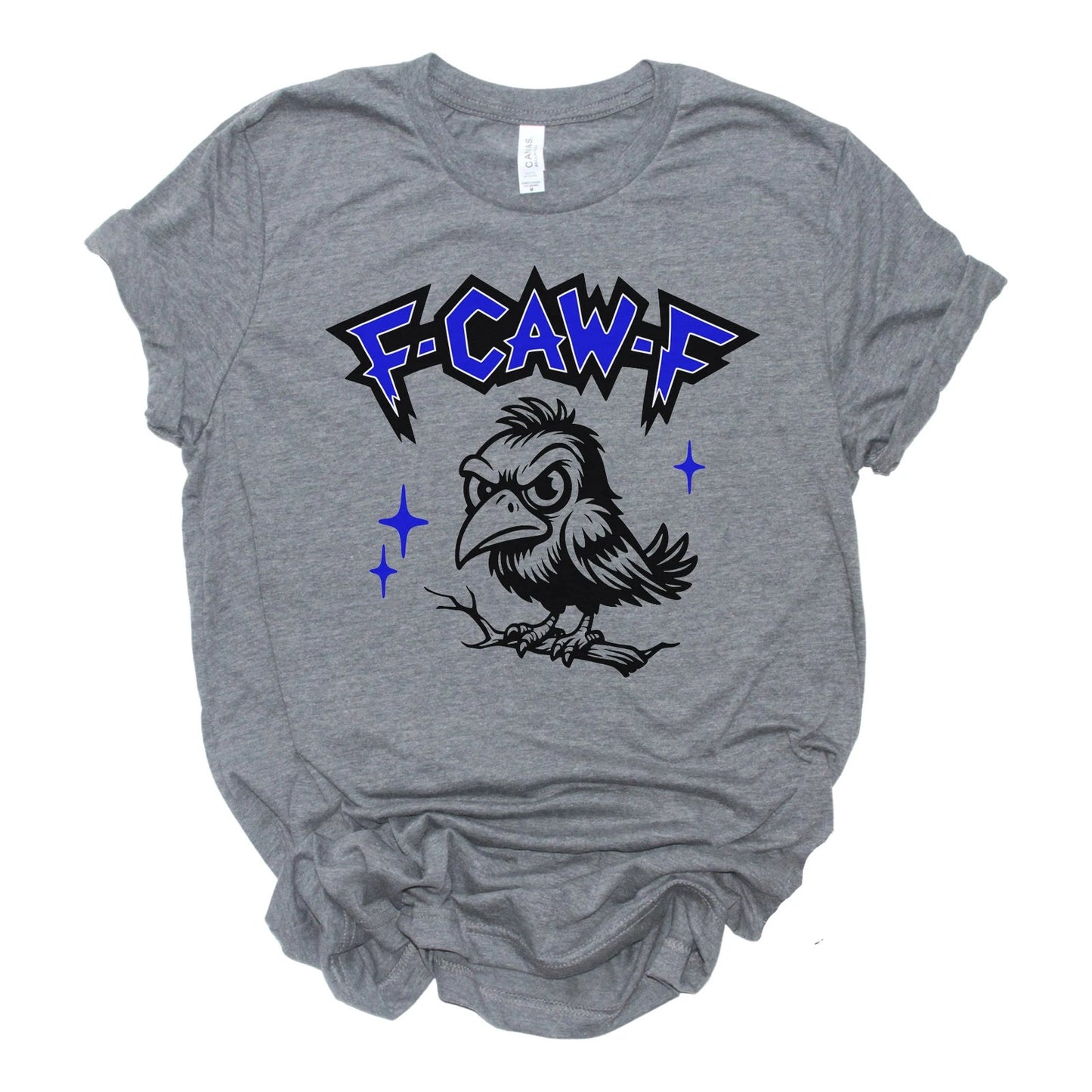 Funny F-Caw-F Adult Unisex Jersey Tshirt, Sarcastic Crow Black Bird Raven Tee