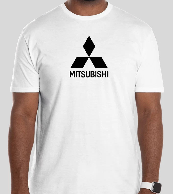 Mitsubishi White logo simple Shirt TSHIRT TEE SHIRT T-SHIRT GIFT EVO ECLIPSE