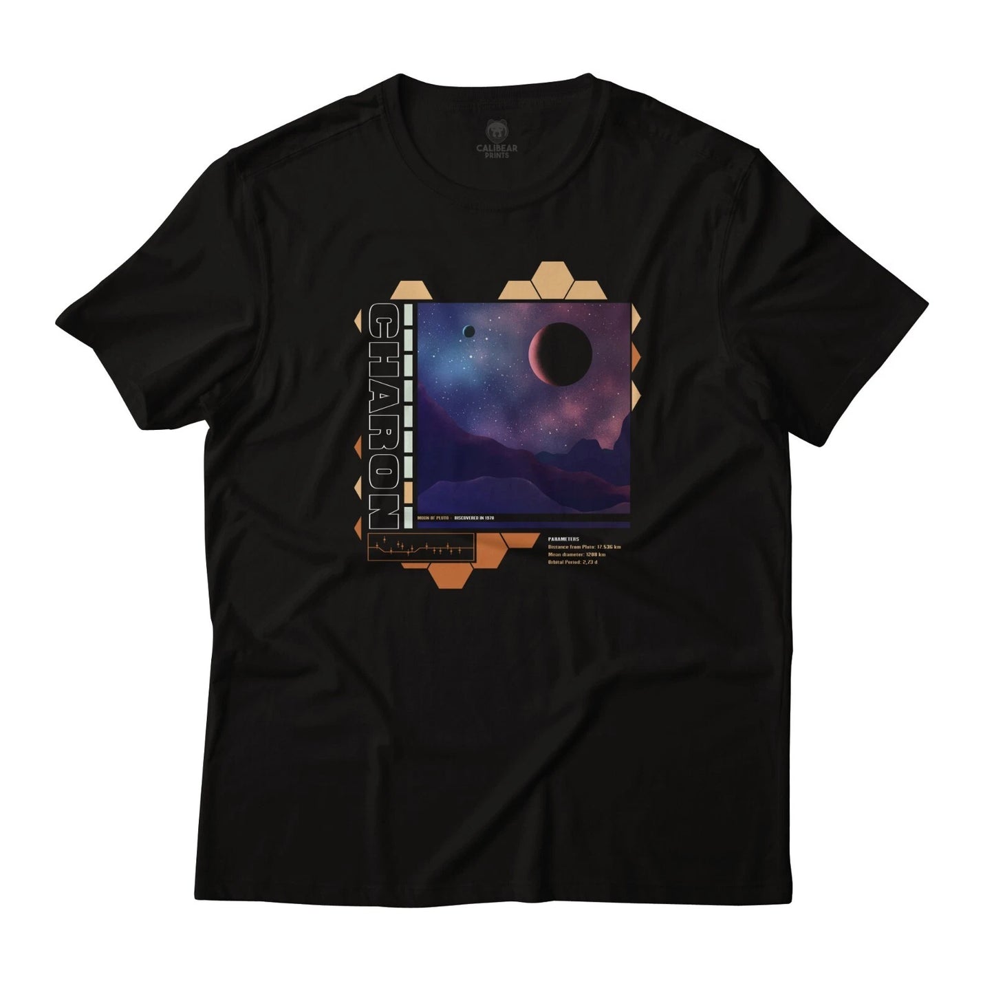 Charon Pluto Natural Satellite Art Aesthetic Graphic T-Shirt Lightweight Cotton