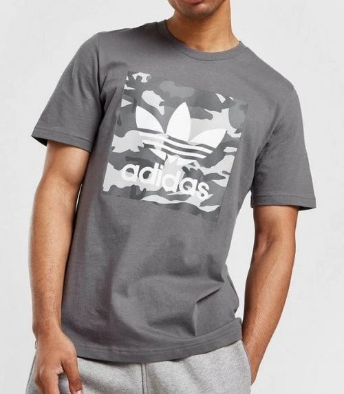 Adidas Originals Men's Camo Box Trefoil Logo T-Shirt Casual Top XL RRP £28