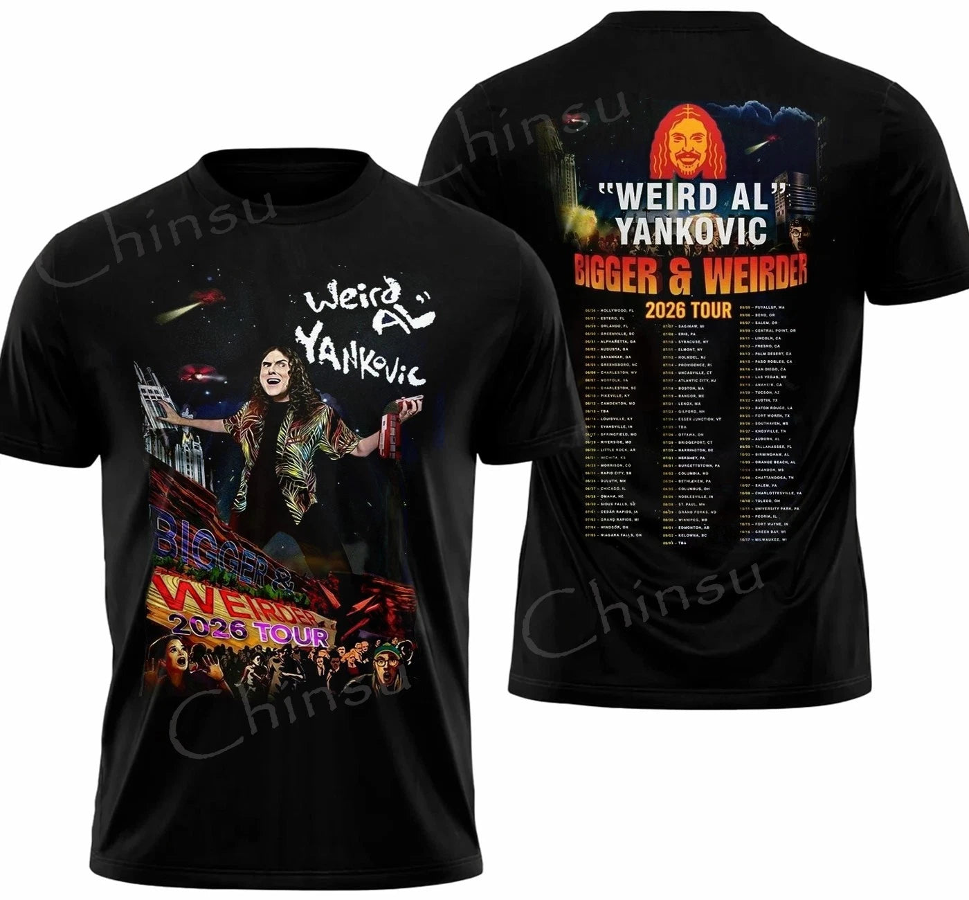 Weird Al Yankovic Bigger & Weirder 2026 Tour T Shirt FAST SHIP