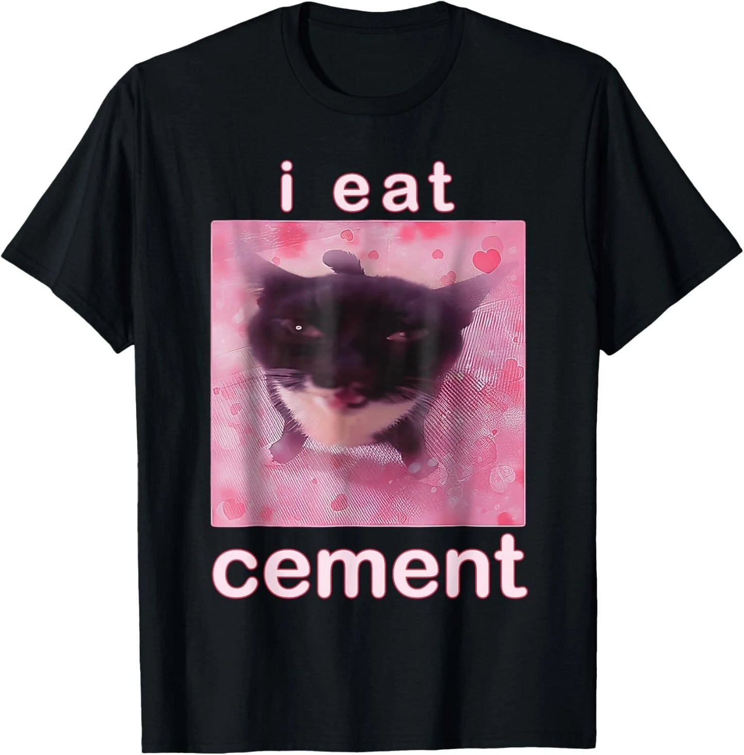 I Eat Cement Cursed Cat Funny Oddly Specific Dank Meme T-Shirt