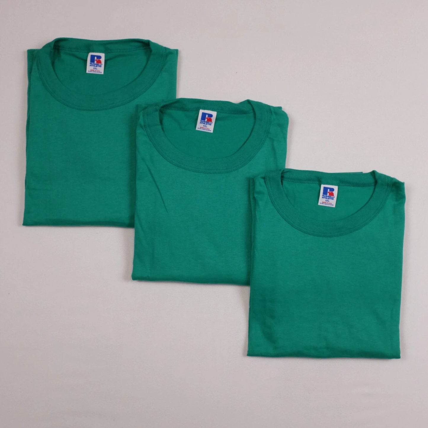 Vintage Russell Athletic Adult XXL Athletic Green Basic T-Shirt - Lot of 3