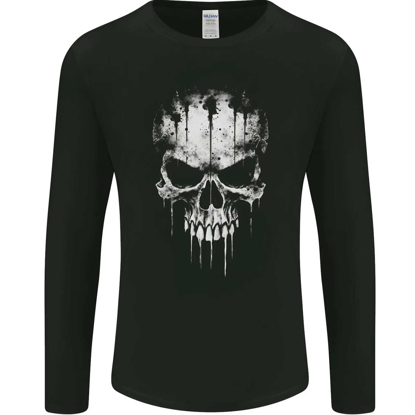 Dripping With Evil Skull Goth Gothic Heavy Metal Mens Long Sleeve T-Shirt
