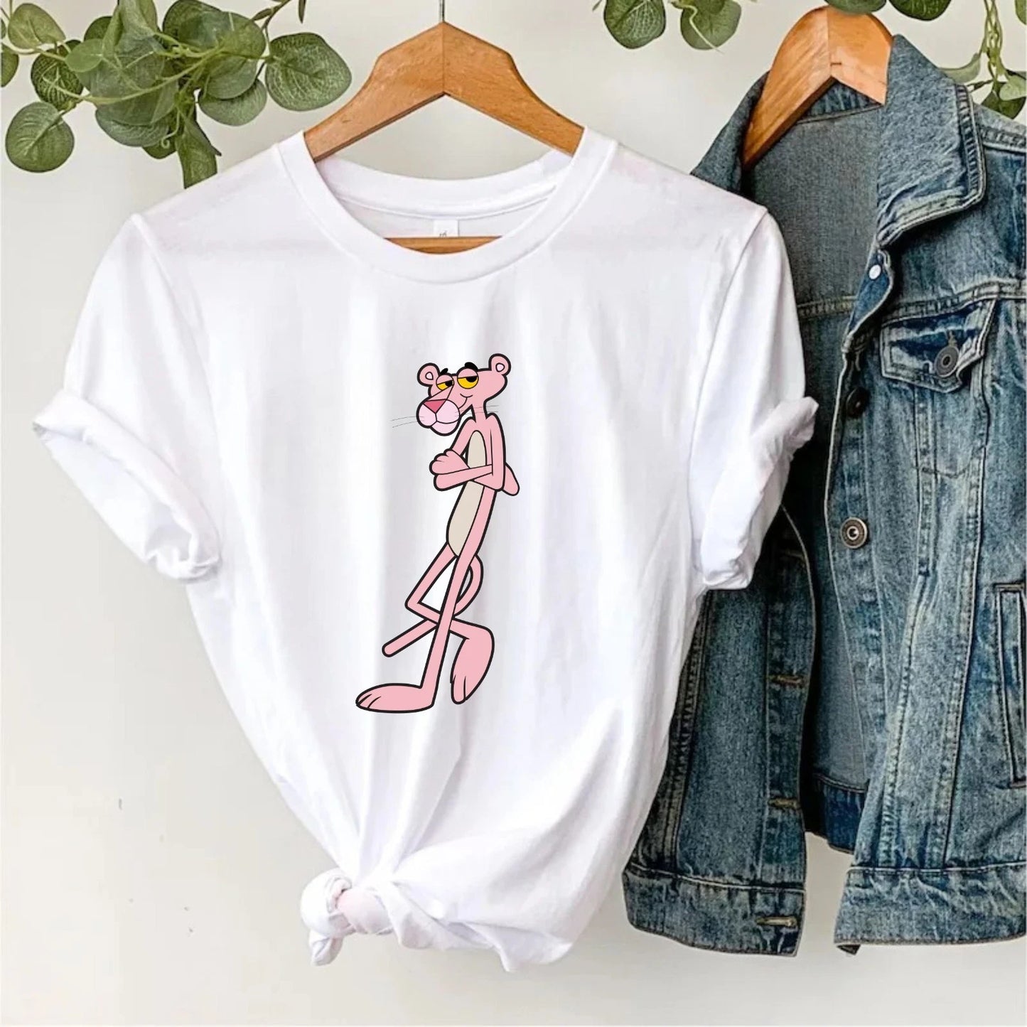 Pink Panther Retro T-Shirt Cartoon Lovers Funny Classic Nostalgia Vintage Top