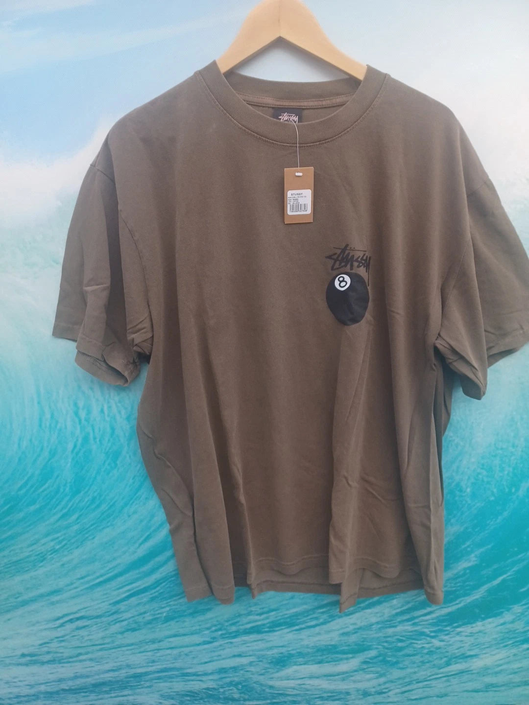 Stussy XXL NWT 8 Ball Tee Coffee Brown Mens #0264