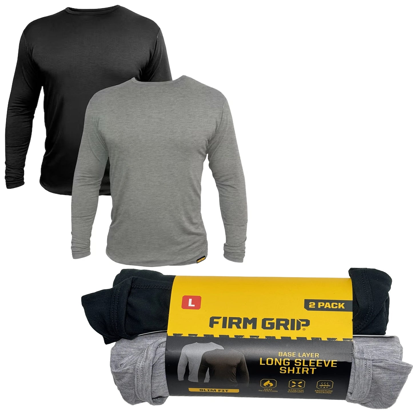FIRM GRIP Men's Large Base Layer Long Sleeve Shirt (2-Pack)
