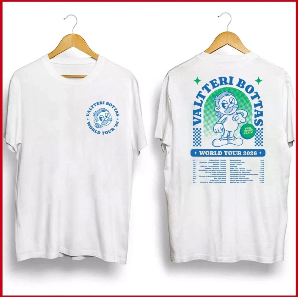 Valtteri Bottas World Tour 2026 Shirt – Full Speed Again Racing Unisex Tee