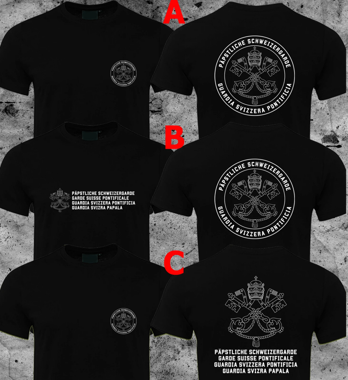 Rare Vatican Guardia Svizzera Swiss Guard Roman Catholic Pope Security T-shirt