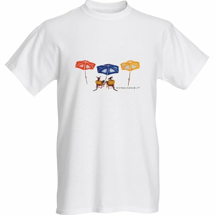 T Shirt Mens, Jens Craetive Design, Kangaroos on Beach Saint Roopez Design