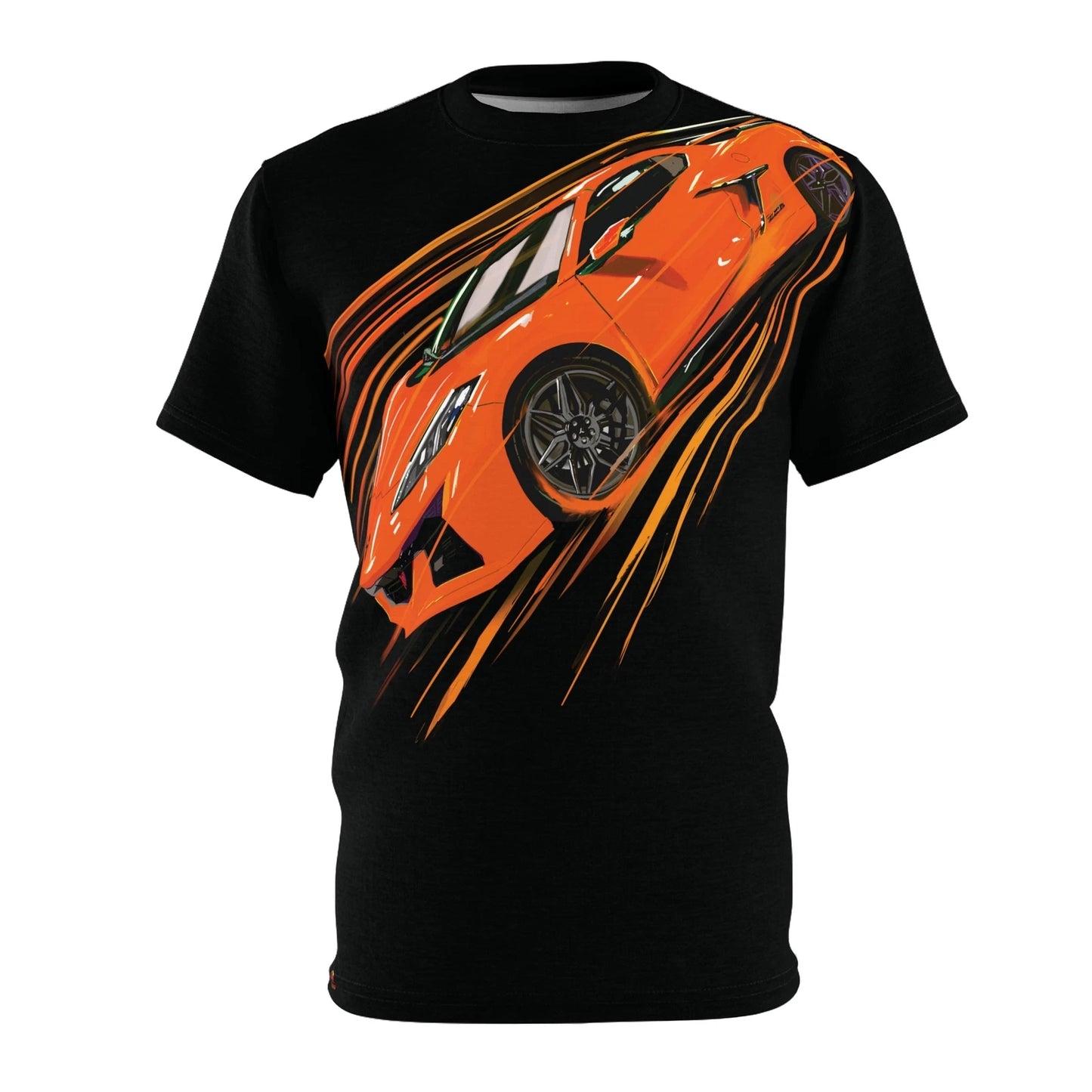 Orange Corvette C8 Z06 American muscle Unisex Cut & Sew T-shirt