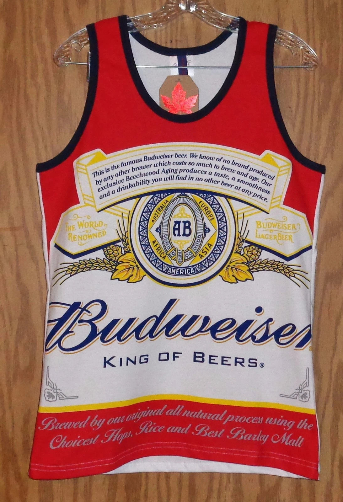 MEN'S BUDWEISER LOGO TANK TOP SLEEVELESS BEER T-SHIRT - SIZE XL