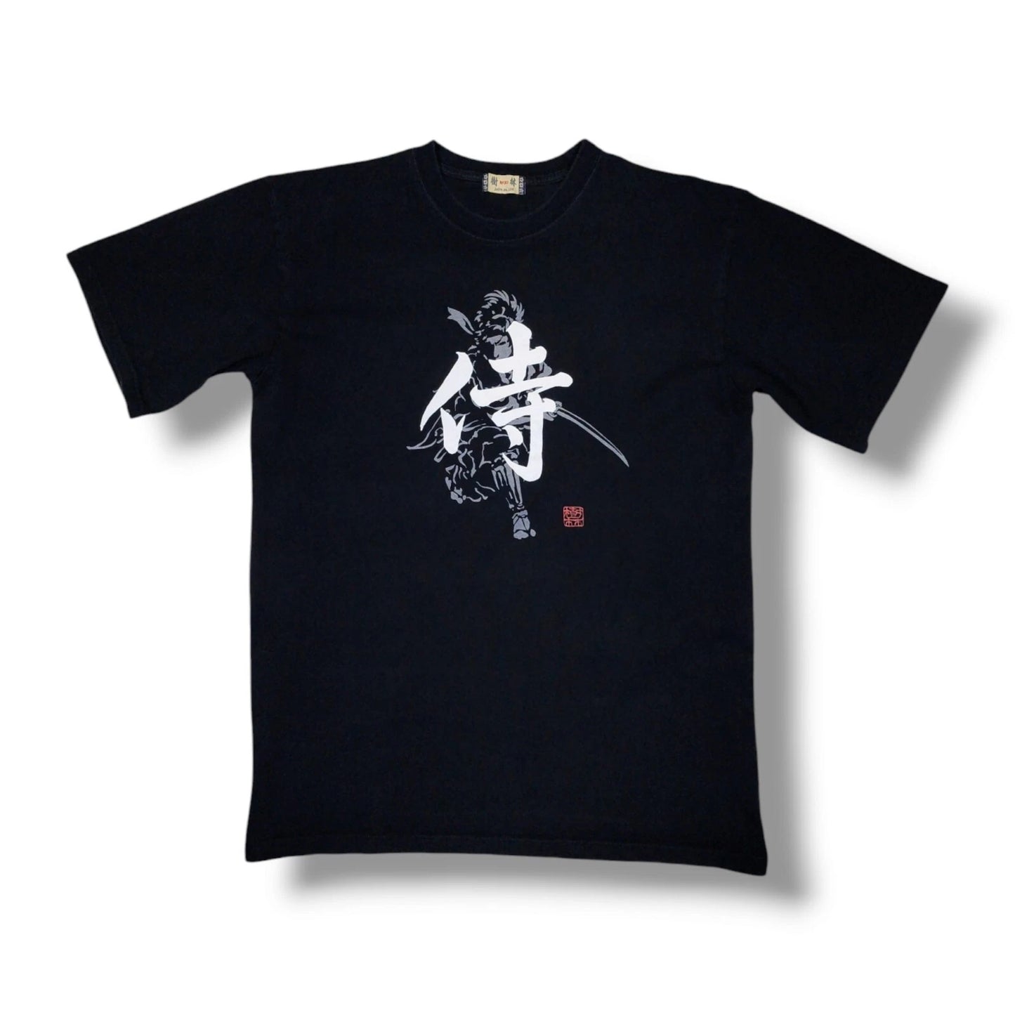 Kyoto Julin Co. Ltd Crew Neck Ninja Graphic Print Black T-shirt Men's Size L