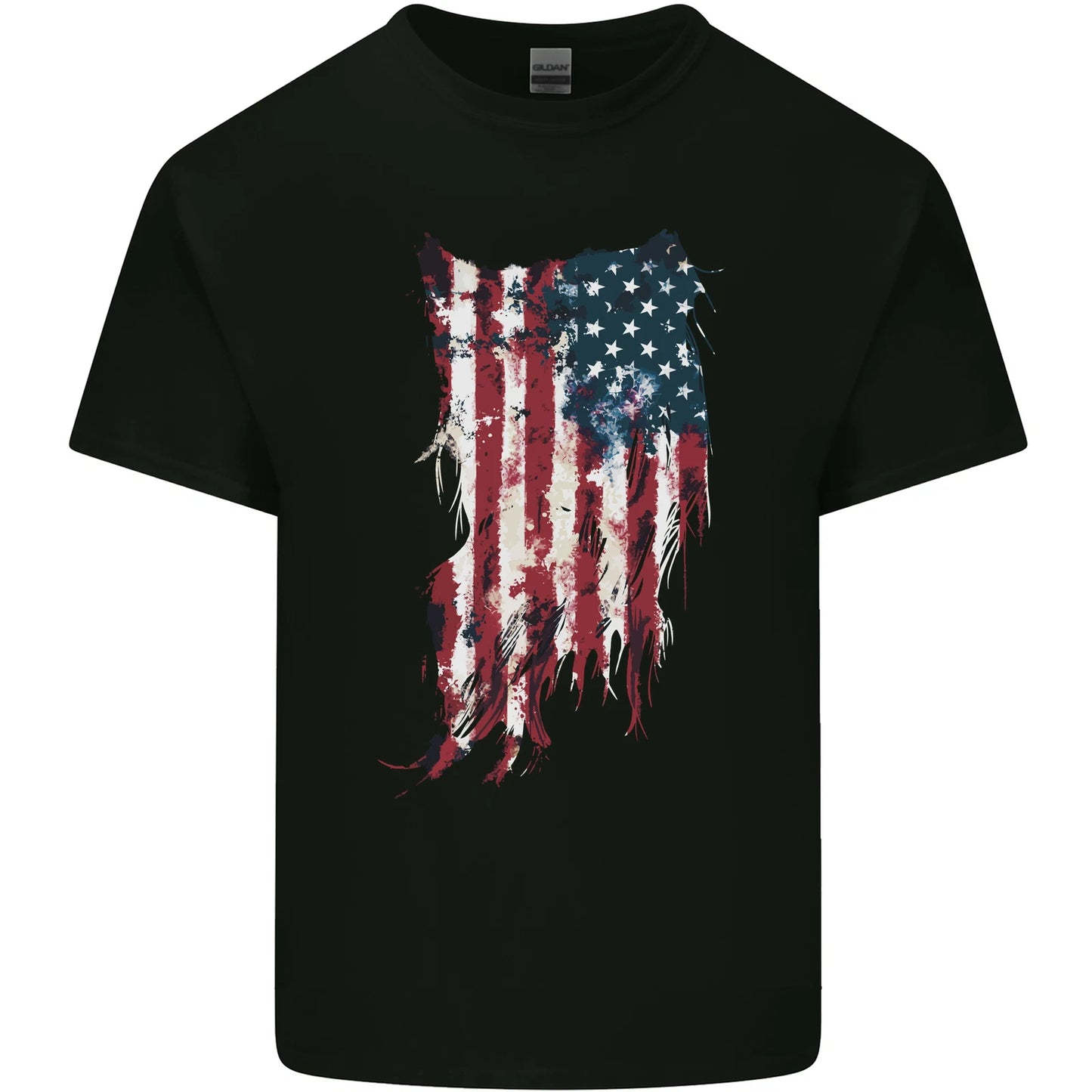 Distressed American Stars & Stripes Flag USA Mens Cotton T-Shirt Tee Top