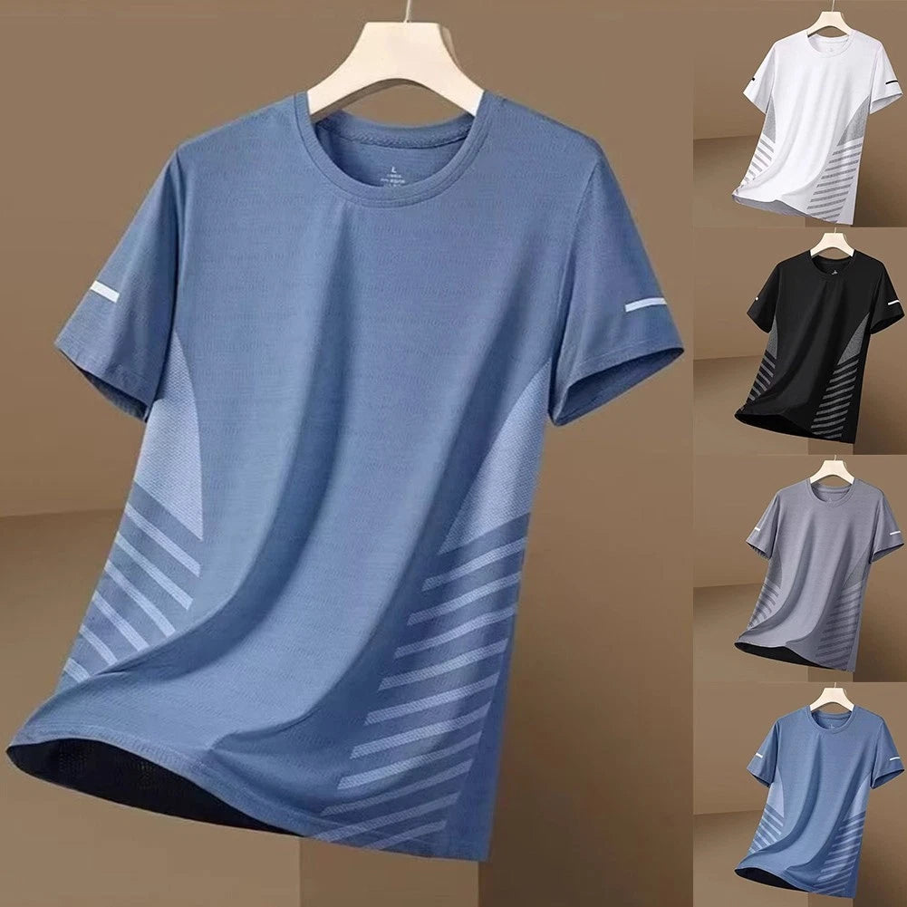 Breezy Mens Casual Tee Featuring Stylish Stripe Pattern and Comfort Fit