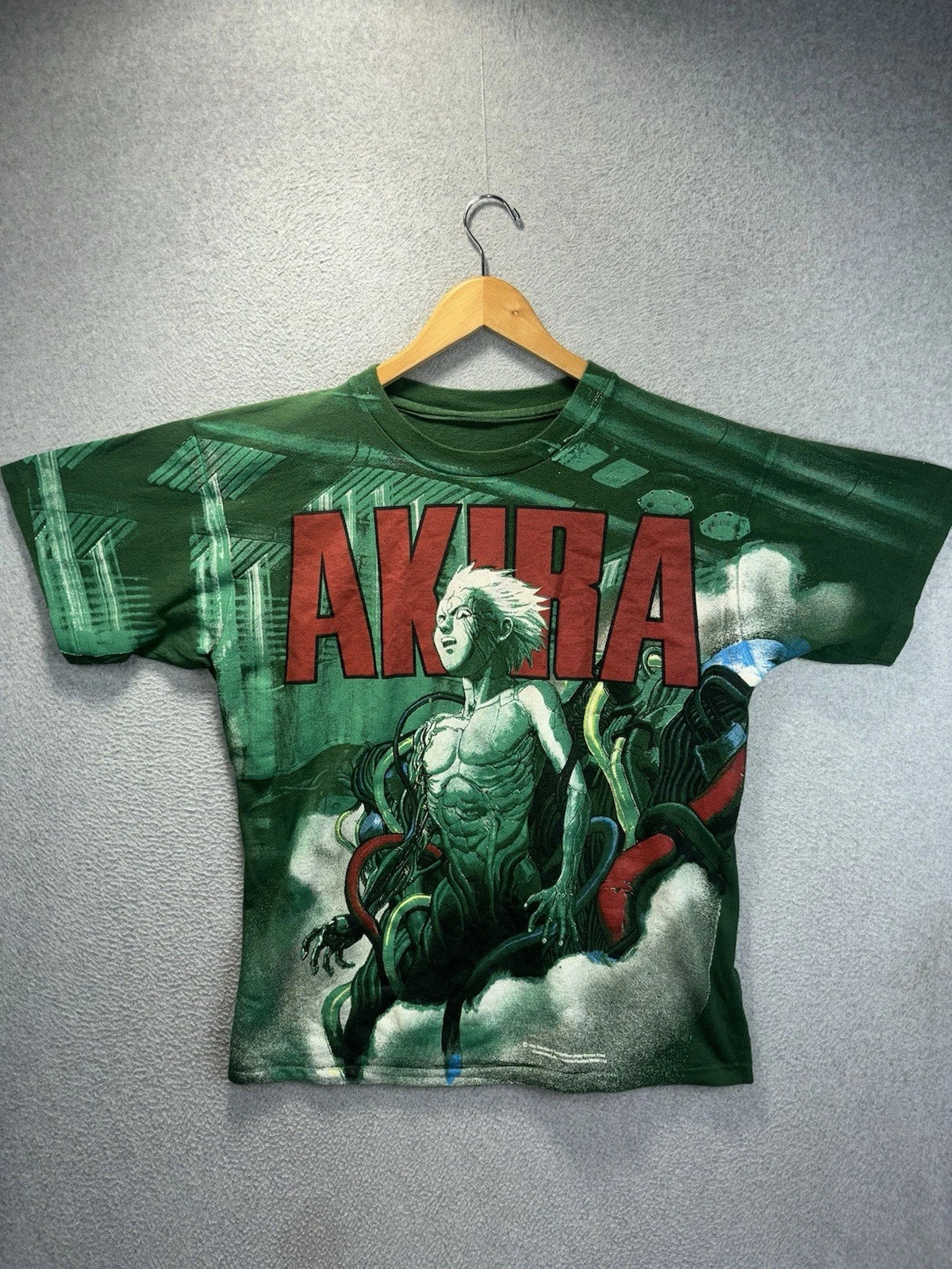 VINTAGE 1988 Anime AKIRA ‘TETSUO AWAKENING’ AOP T-shirt Modern Reprint Boot L
