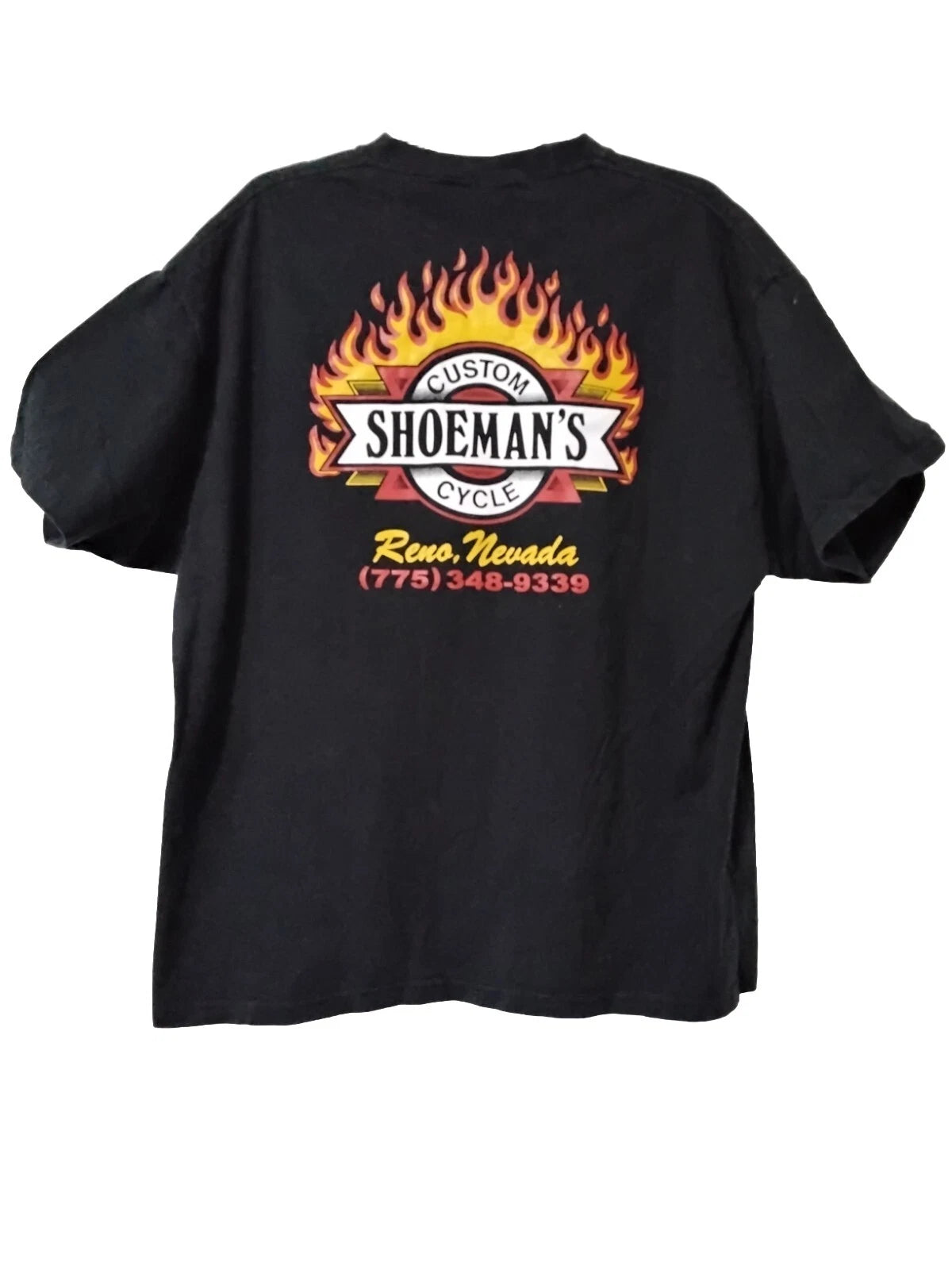 Christmas Biker Gift Shoeman's Custom Cycle Reno NV Size XL Tee Shirt Cotton
