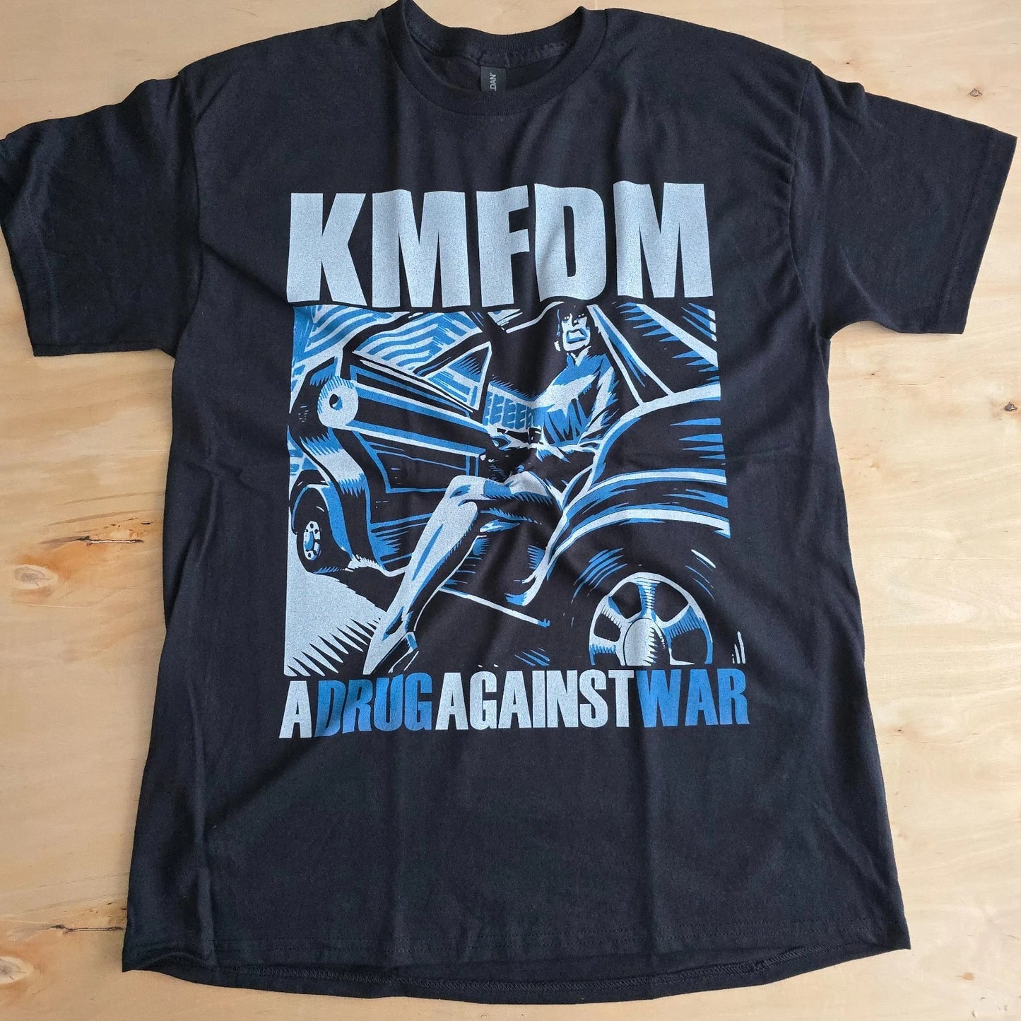 KMFDM A DRUG AGAINST WAR VINTAGE VIBE RETRO STYLE BAND TEE T SHIRT