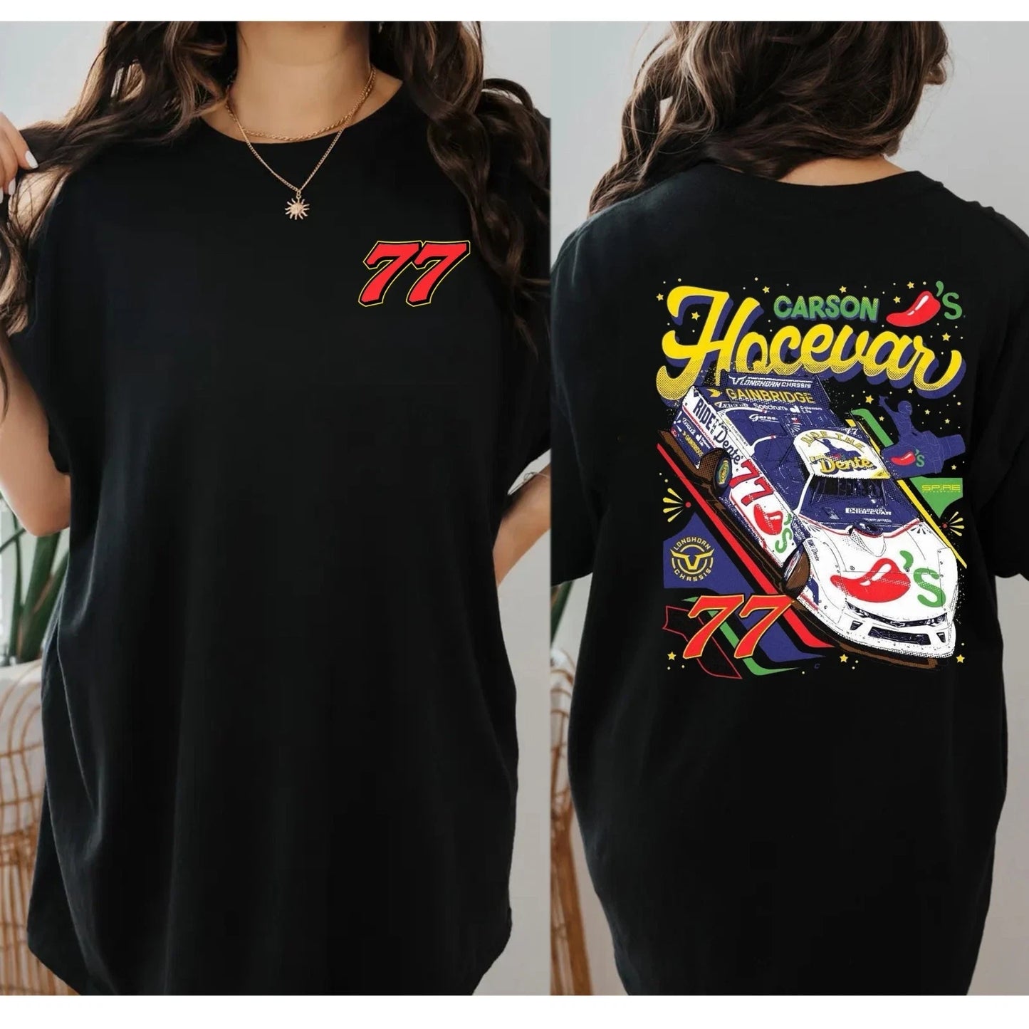 Vintage Carson Hocevar #77 Chilis Racing, Carson Hocevar Gift for Fans T-Shirt