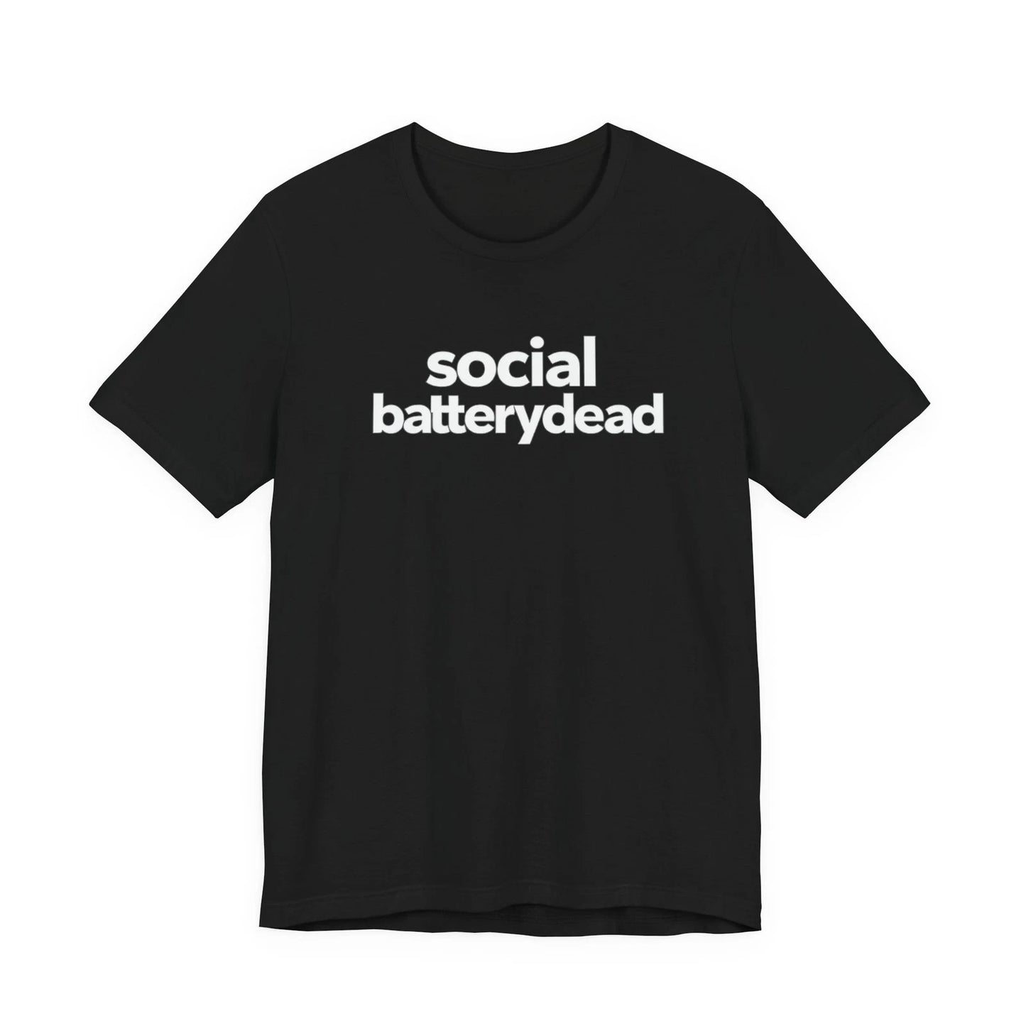 Social Battery Dead Shirt Funny Introvert Minimalist Unisex Tee