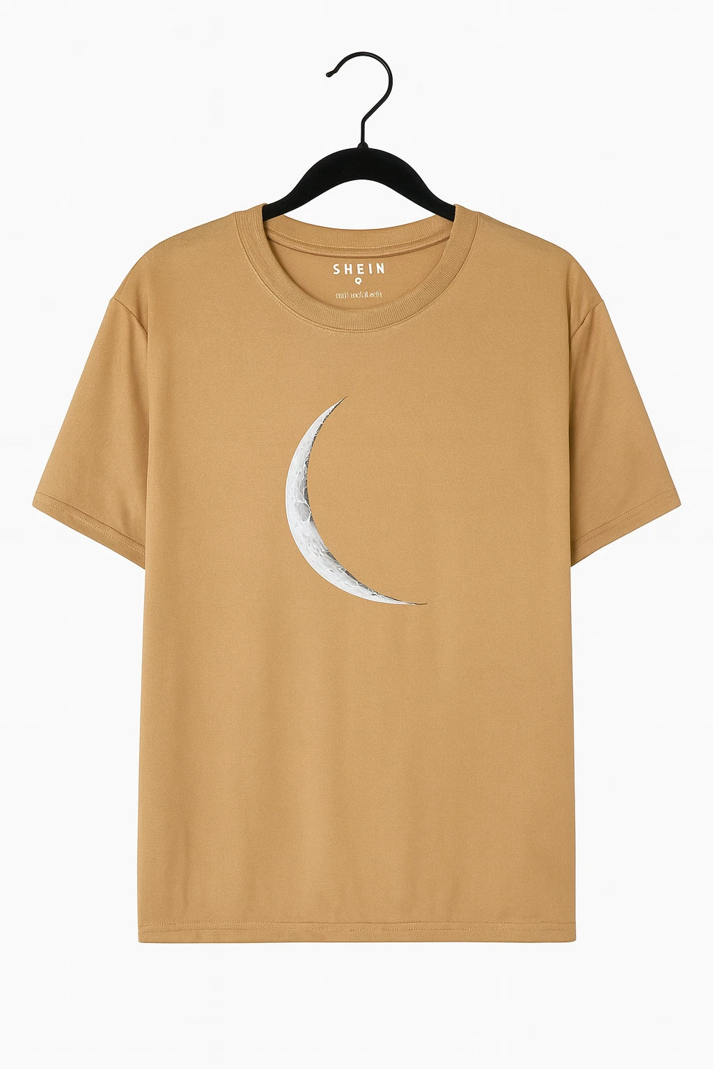 Men’s Tan Crescent Moon Graphic T-Shirt Size Small Casual Streetwear Tee New
