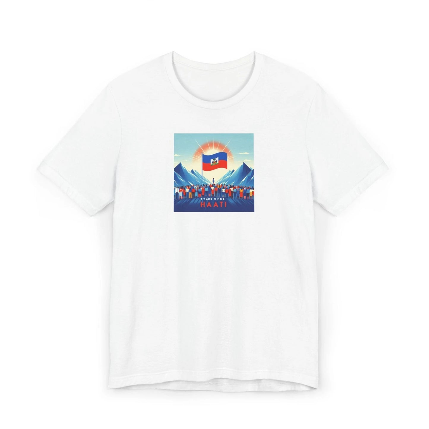 Haiti Flag Mountains Graphic T-Shirt | Caribbean Pride