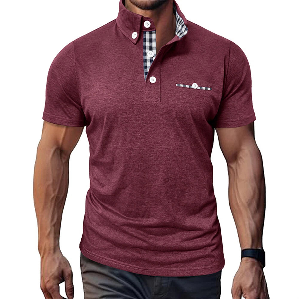 Men's Short Sleeve Polo Shirt Casual Vacation Beach Shirts Summer Top