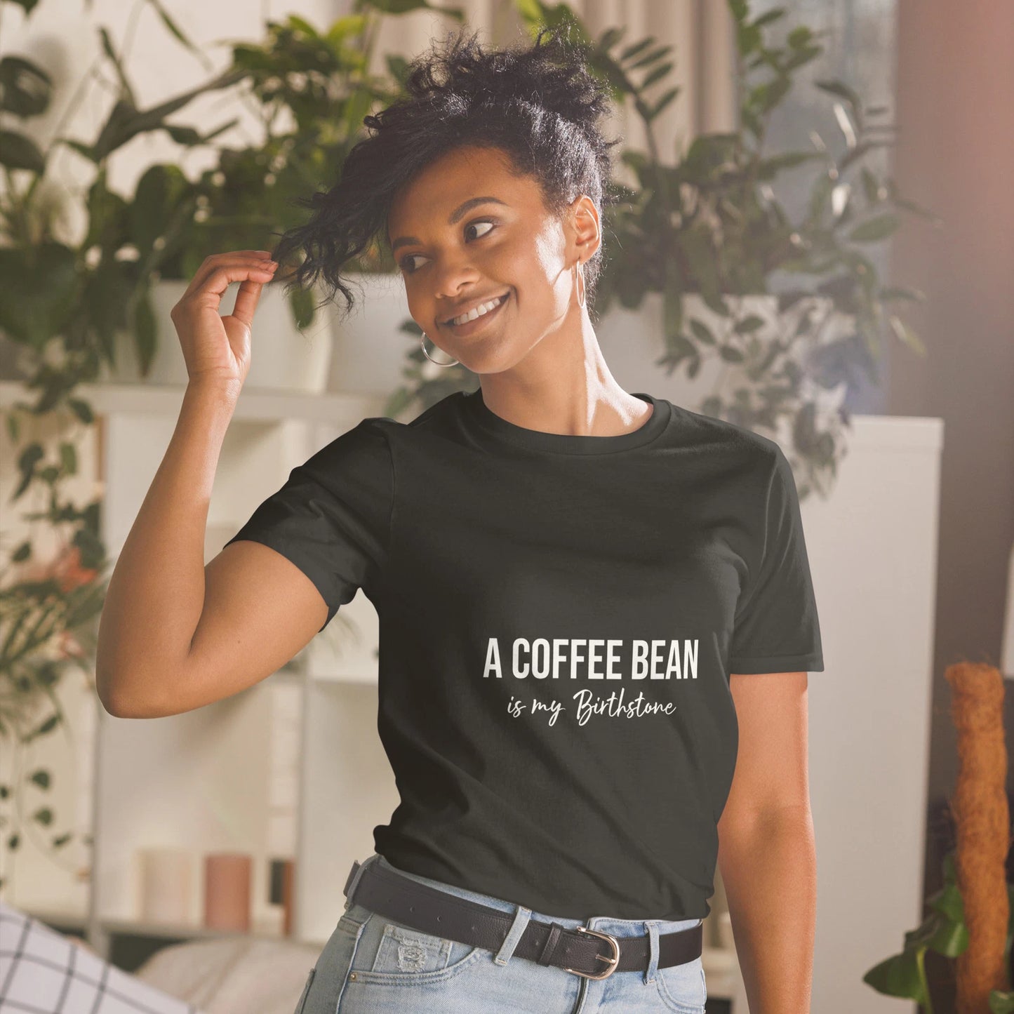 Coffee Bean Short-Sleeve Unisex T-Shirt Women Men Black, Navy