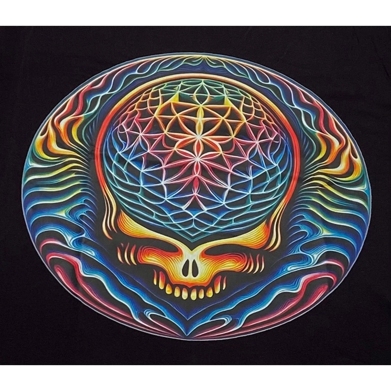 Grateful Dead men's T-shirt large steel your face Psychedelic Graphic Black