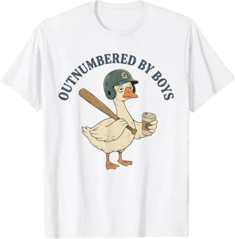 Funny Boy Mom Goose Mothers Day Outnumbered By Boys Baseball T-Shirt