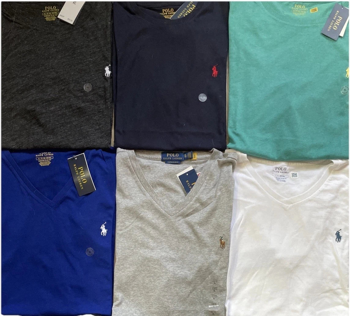 Polo Ralph Lauren Custom Slim Fit T-Shirts, Crewneck or V-Neck; Sizes S-XL