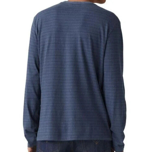 LEVI'S Striped Blue Cotton Long Sleeve Pocket T-Shirt Lightweight Standard Fit M