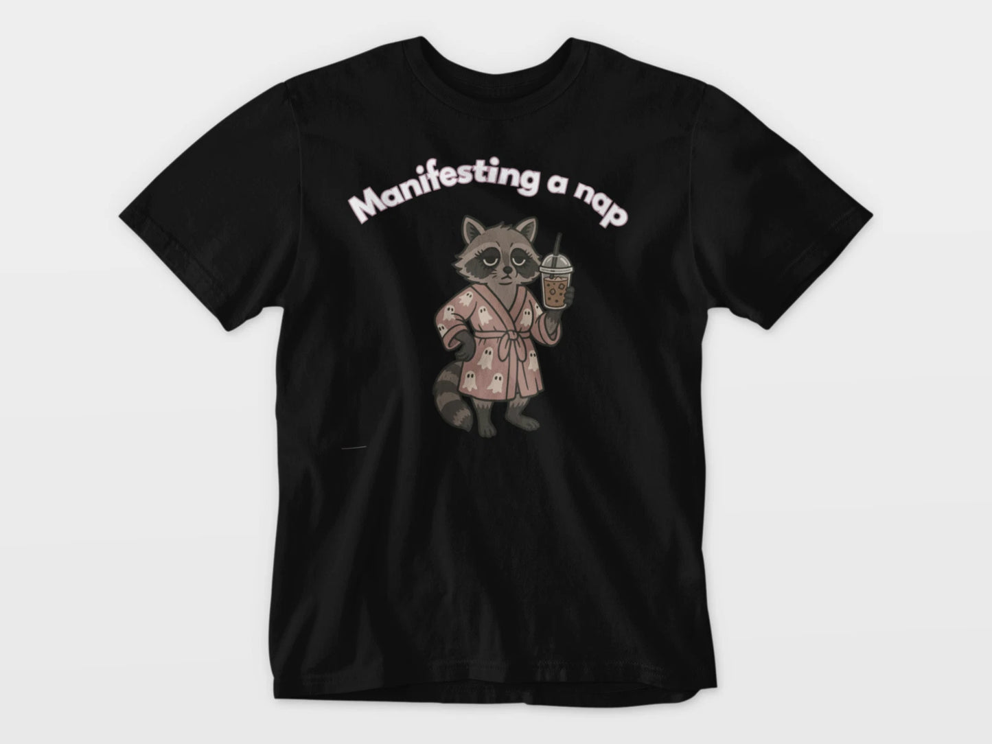 Manifesting A Nap Raccoon Shirt, Funny Sleepy Racoon tshirt, Cute Tired Animal