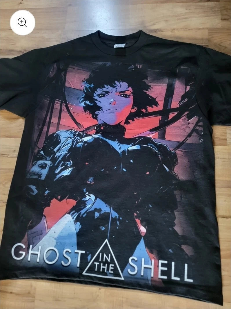 GHOST IN A SHELL RED A SHAKA HEAVYWEIGHT GARMET DYED T SHIRT "MODERN"