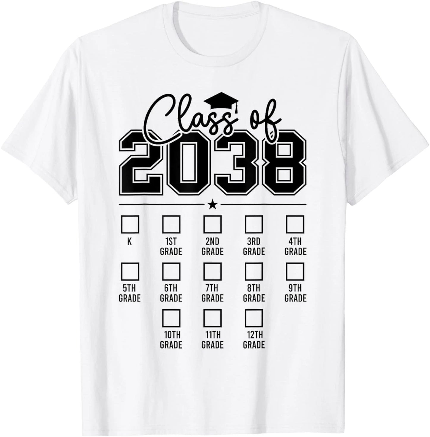 Class of 2038 Grow With Me Funny Kindergarten Back To School Gift Unisex T-Shirt
