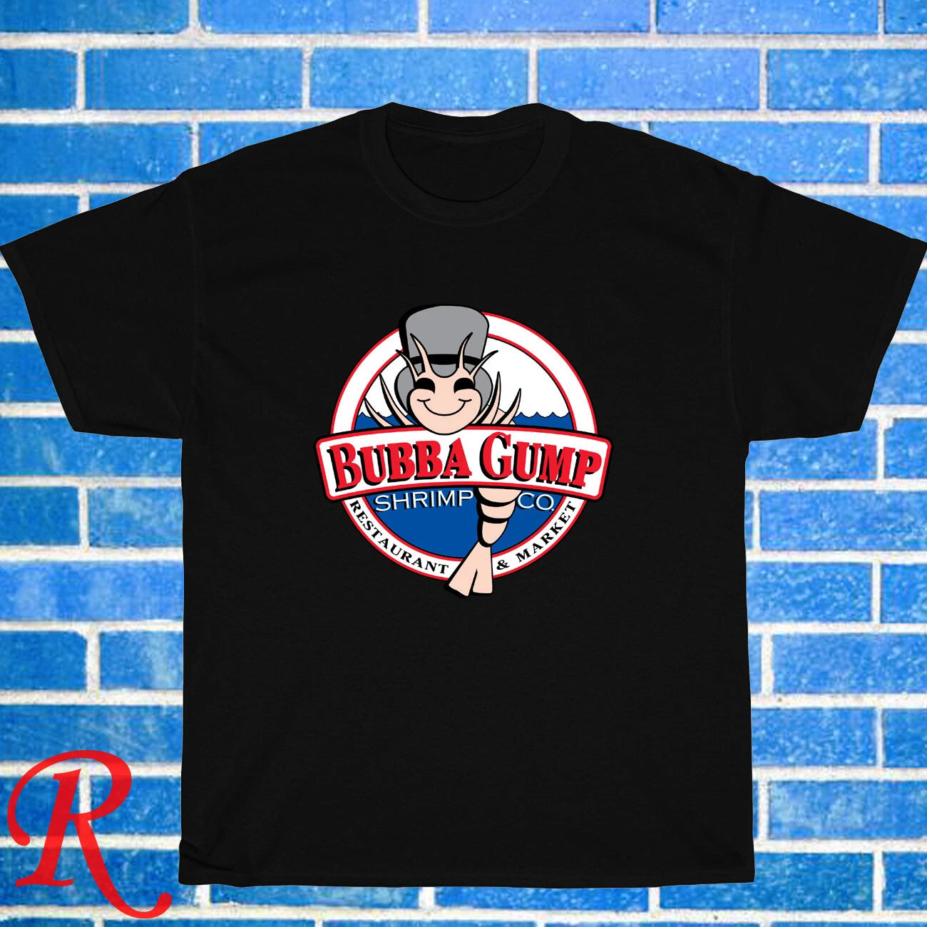 Bubba Gump Shrimp Co Forest Gump Movie Logo/Grey/Navy Size S-3XL Unisex T-Shirt