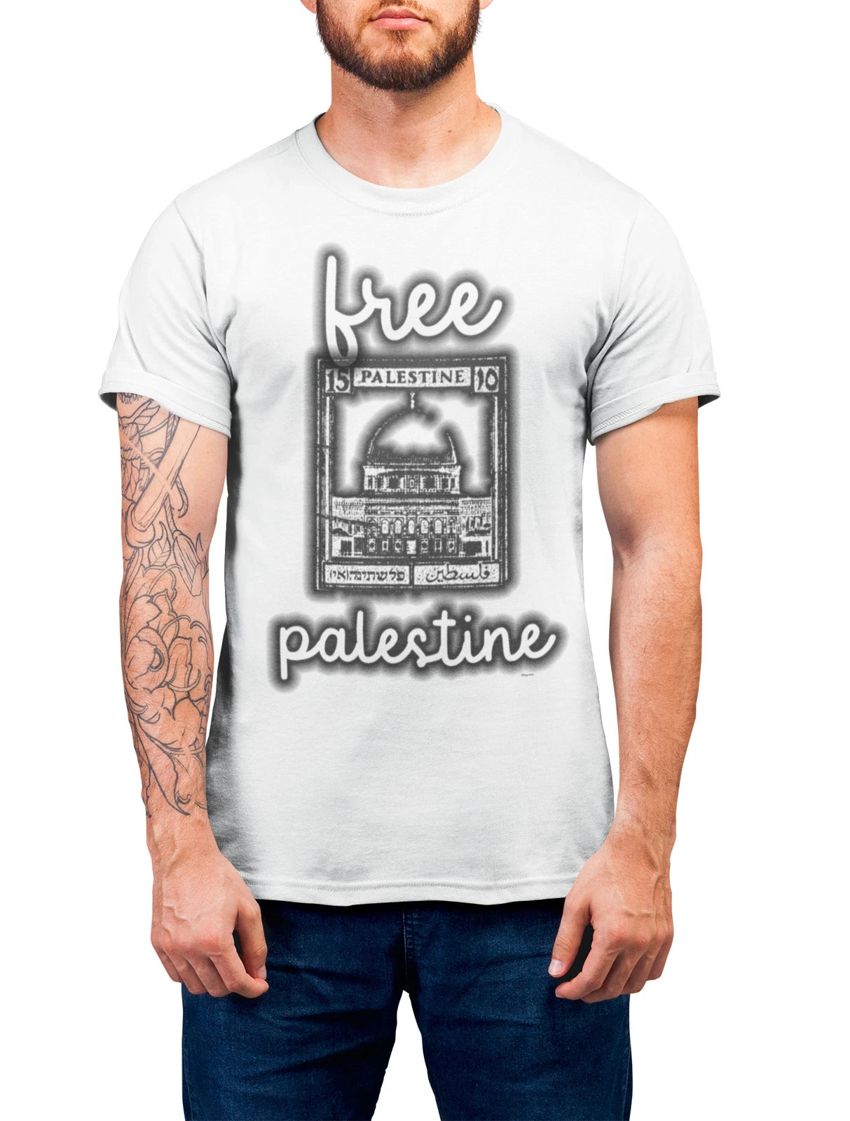 Mens Free PALESTINE T-Shirt Gaza Freedom Palestinian Humanity Peace