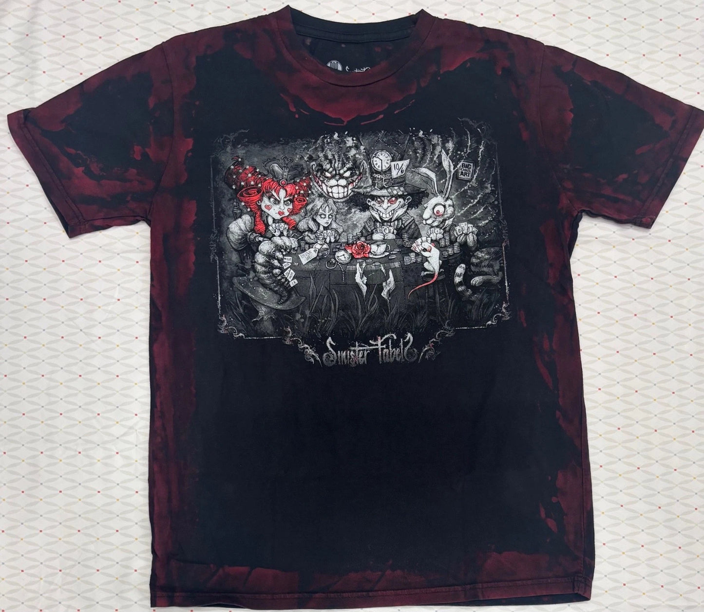 Alice in Wonderland Shirt Black/Red Tie Dye Big Chris Get Down Art MD,LG,XL,2X