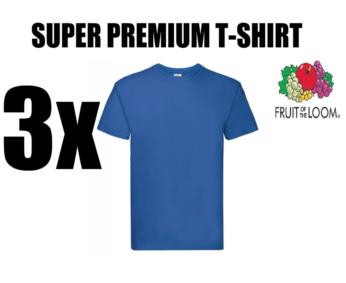 Mens or older boys Royal Blue T shirt top Fruit Of The Loom Size Small premium