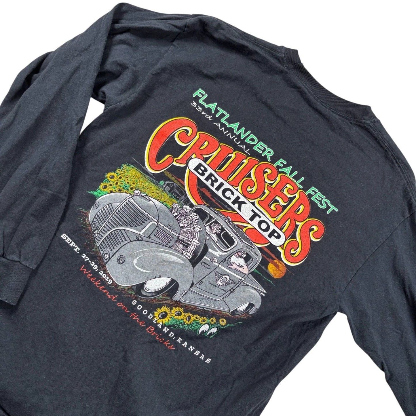 Car Show hot rods Flatlander Fall Fest Cruisers Brick Top Long Sleeve T Shirt